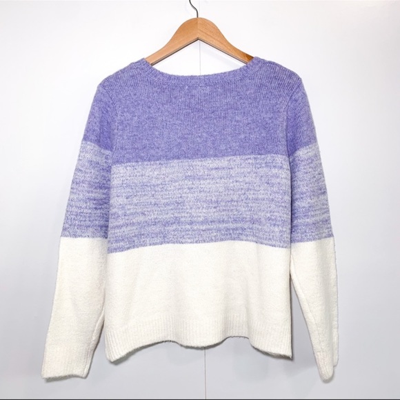 CUPCAKES & CASHMERE Soft Color Block Stripe Crewneck Sweater - Picture 4 of 5